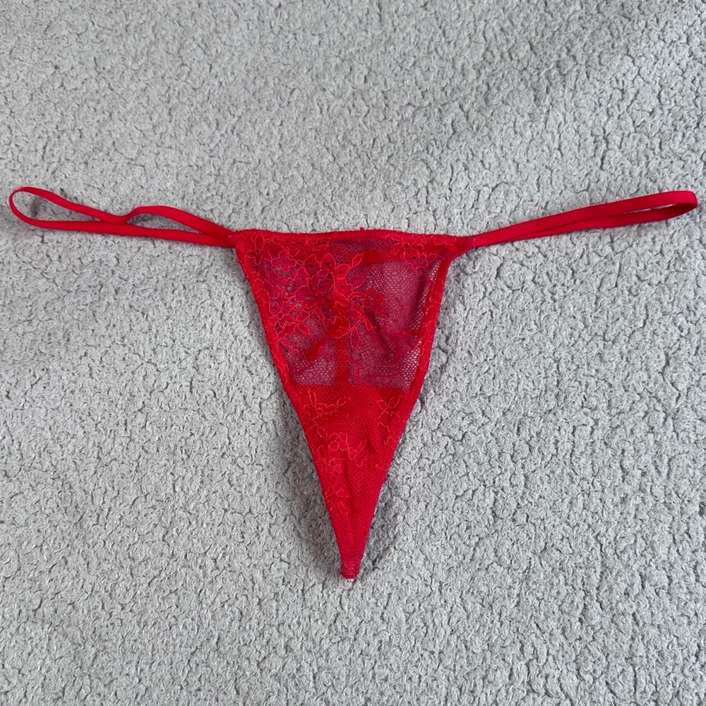 Victoria’s Secret Red Lace G-String Thong Size XS